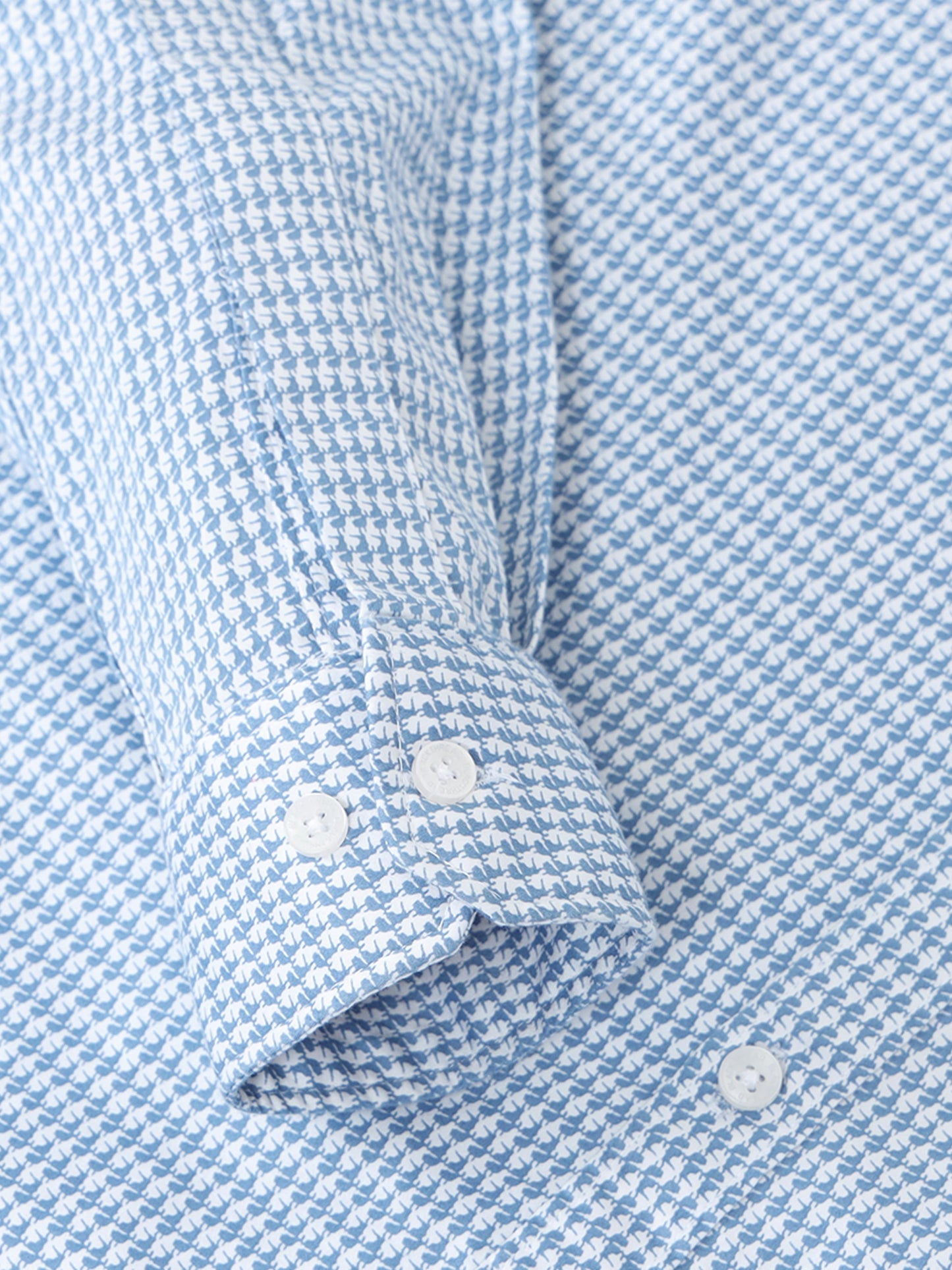 Men’s White & Blue Micro Check Printed Slim Fit Casual Shirt By Black Thread