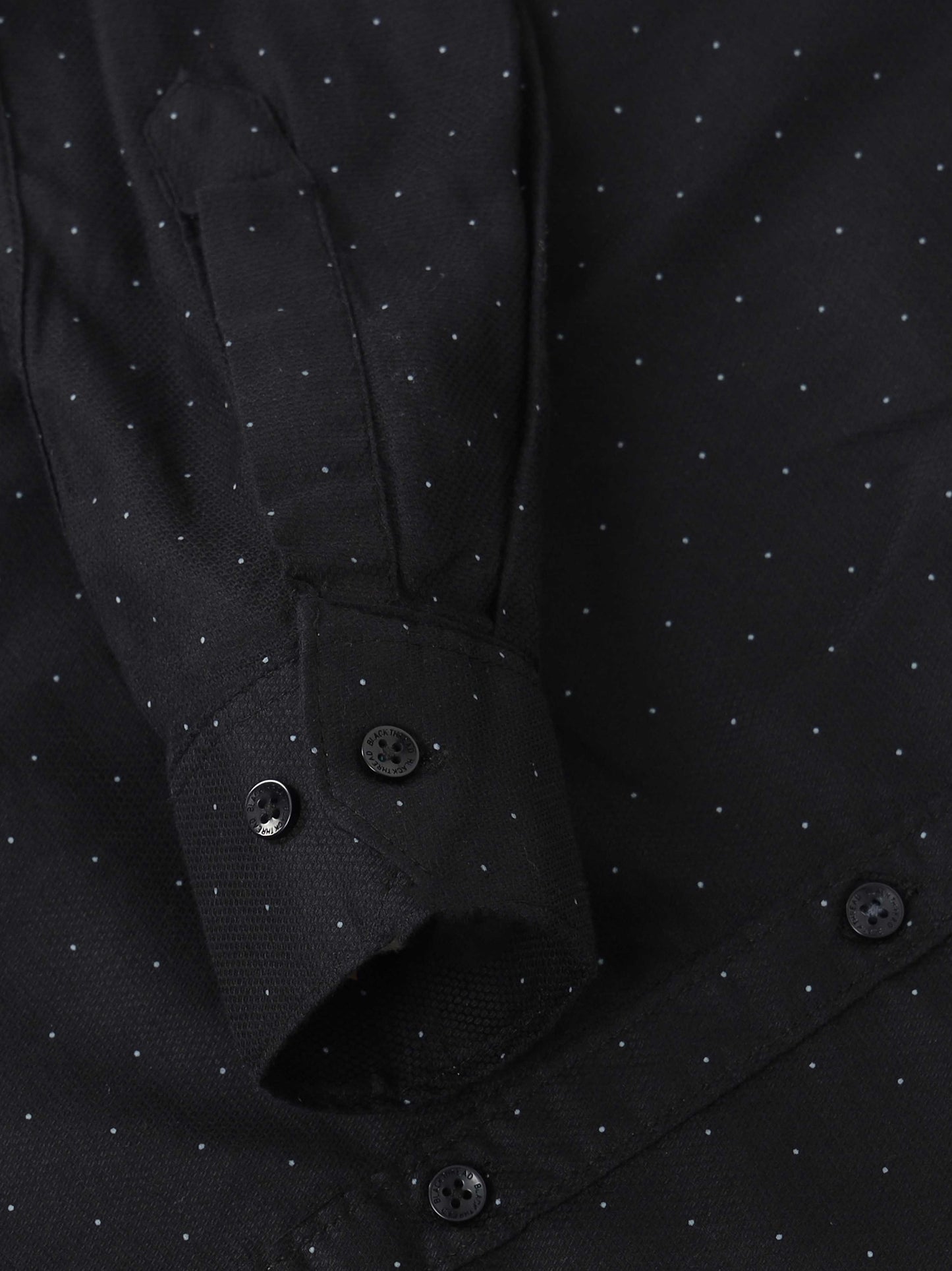 Men’s Black Micro Dot Printed Slim Fit Casual Shirt By Black Thread