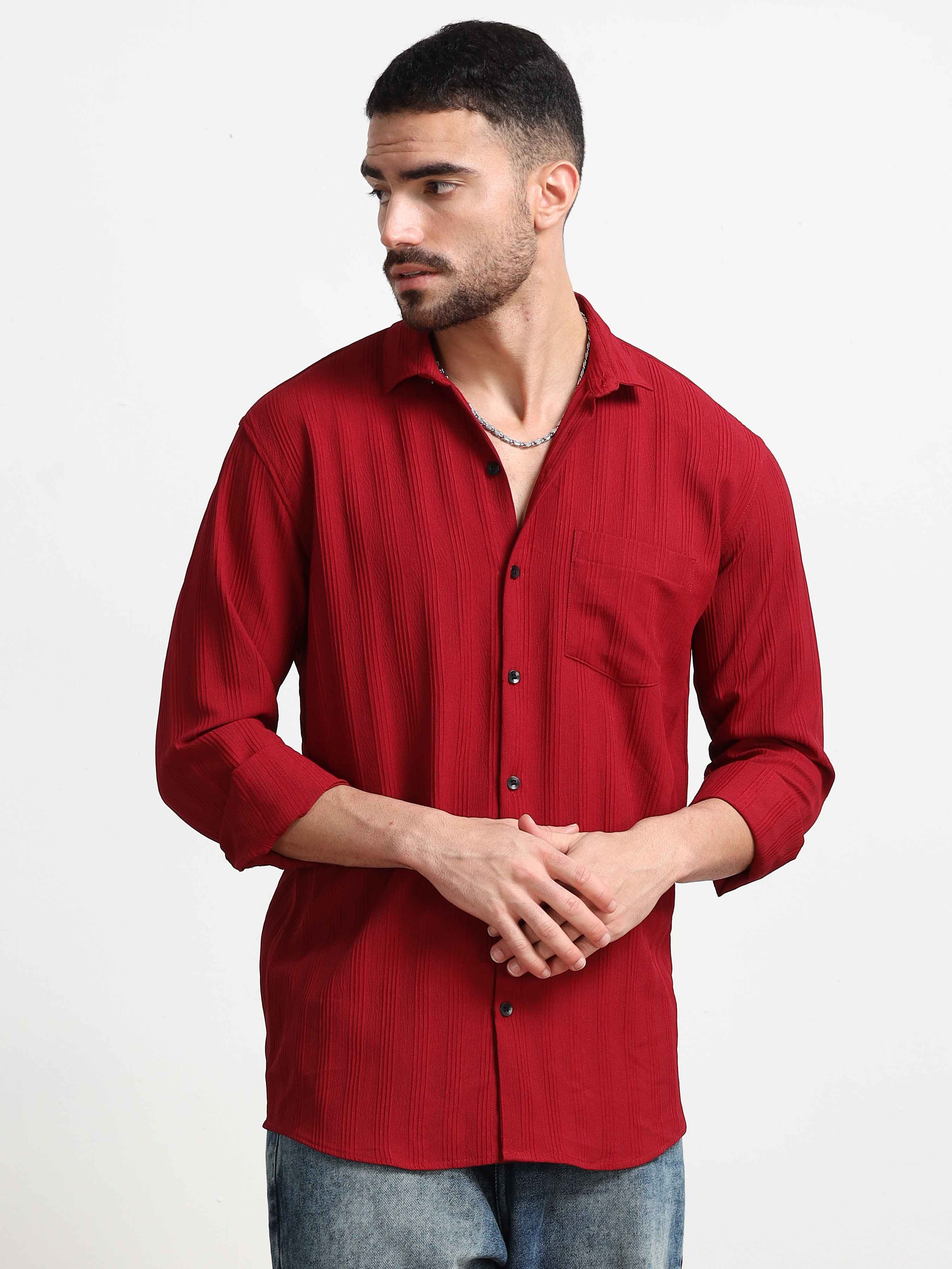 bright crimson shirt mens